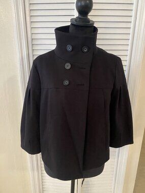 Attention Blazer Womens Black Classic Jacket 3/4 sleeve Sz XS Casual Minimalist
